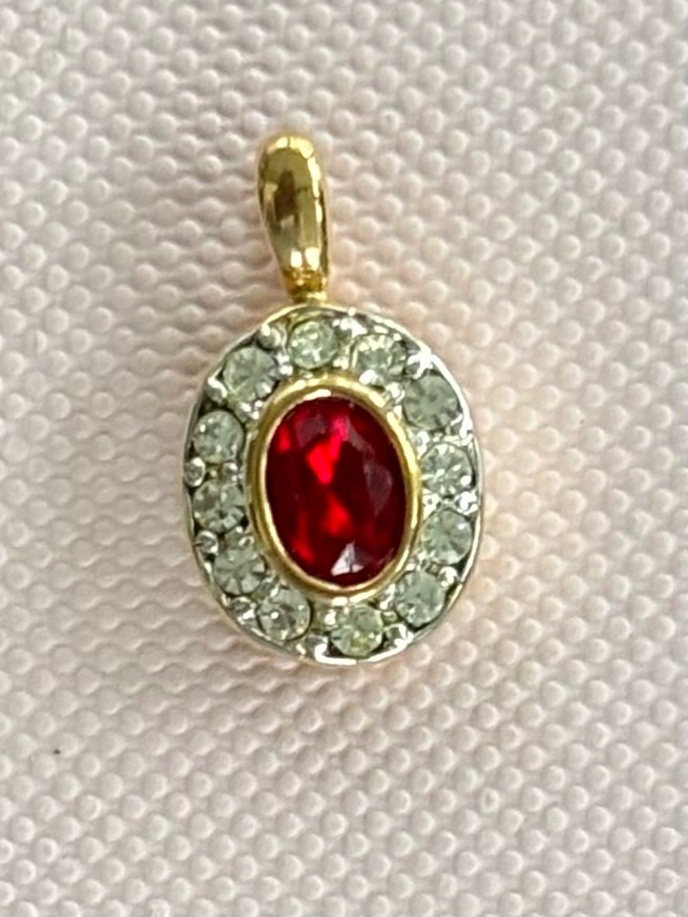 Dolphin Ore 18kt Gold Plated Pendant with red Swarovski Crystal